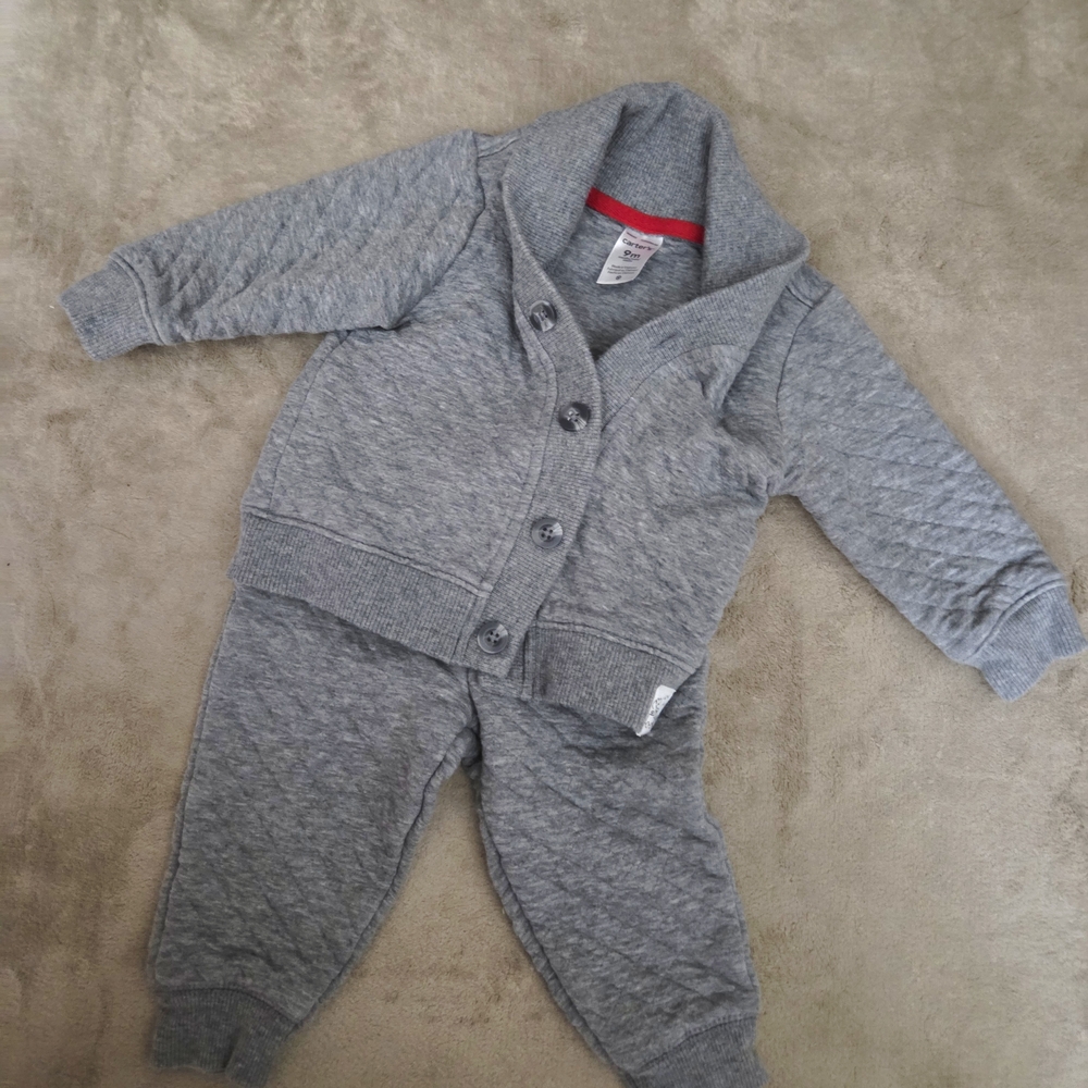 Carter's Gray Quilted Kids Matching Set 9mo